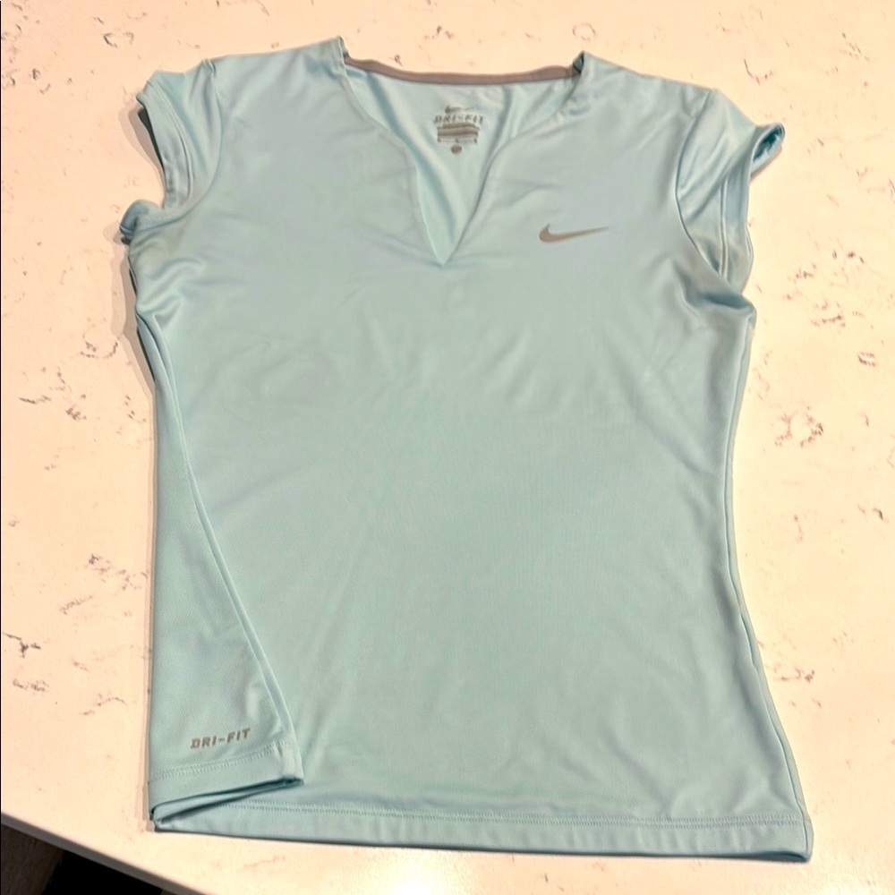 Nike Women's Light Blue Dri-FIT Top